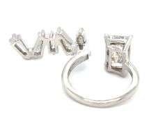 2.08ct Lab grown diamond in baguette natural diamond setting