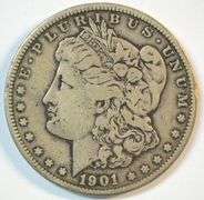Solid VF 1901-S Morgan Silver Dollar. Key date