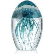 Hand Blown Glass Jellyfish Paperweight Glow in the Dark