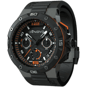 Denovo Swiss Made Men’s Watch, New in Box, Gun Metal PVD Case, 100m Water Resistance, Rubber Strap w