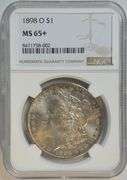 Superb Gem BU 1898-O Morgan Silver Dollar. NGC MS65+