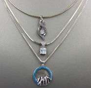 Group lot of Vintage 925 sterling silver necklaces