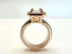 Sparkling 5 Ct Radiant Cut Light Pink CZ Ring