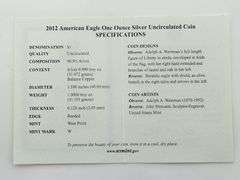 2012-W Burnished American Silver Eagle, OGP