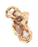 Attractive 14k YG Nugget Pendant with Diamond