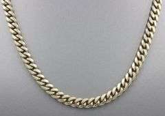 Italian Vintage 925 sterling silver flat Cuban chain necklace