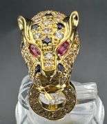 18K Yellow Gold Designer Panther Ring