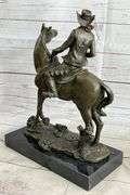 Cowboy with Faithfull Horse Bronze Sculpture