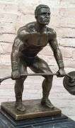 Power Weightlifters Sport Memorabilia Bronze Figure