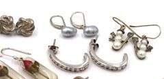 Group lot of Vintage 925 sterling silver earrings