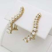 Diamond Climber Earrings made in 14k Yellow Gold