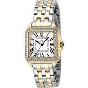 Invicta Angel Women's Two-Tone Stainless Steel Square Watch – Silver Dial, Crystal Bezel