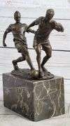 Two Soccer Player Bronze Sculpture