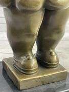 Young Girl Bronze Sculpture on Marble Base