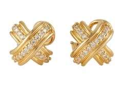 Tiffany & Co. 0.50ctw Diamond X Clip On Earrings in 18K