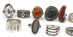 Big group lot of Vintage 925 sterling silver rings