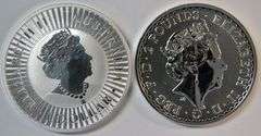 2019 Superb Gem BU pure 1 oz Silver $1 Australia Kangaroo & 2 Pound British Britannia