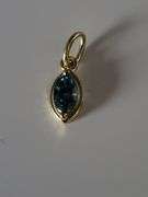 Certified Yellow Gold Blue Lab Diamond Pendant
