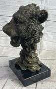 Royal Lion Head Bronze Statue