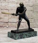 Mid Century Baseball Player Bronze Sculpture