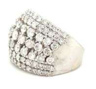 14kt White gold 2.50ctw multi row diamond wide band