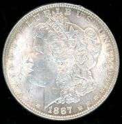 1887 Morgan Silver Dollar in Unc