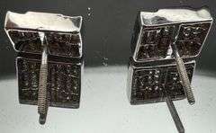 14K White Gold Princess Cut Diamond Cluster Earrings of 1.00 CT