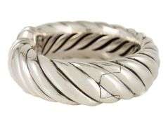 David Yurman Sculpted Waverly Cuff Bracelet in Sterling and Stainless Steel