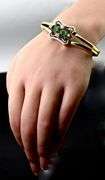 Incredible 18K Enamelled Bangle with Emeralds & Diamonds