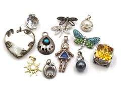 Group lot of Vintage 925 sterling silver pendants