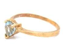 Sweet Estate 14K YG Heart Shaped Aquamarine Ring