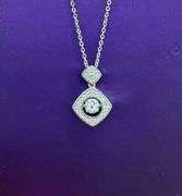 Beautiful daily wear center Moissanite dancing pendant in Sterling silver