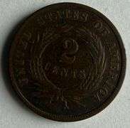 1864 Small Letters Key Two Cent Piece