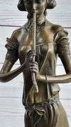Female Flute Player Bronze Sculpture