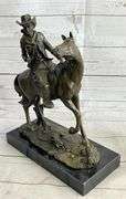 Cowboy with Faithfull Horse Bronze Sculpture