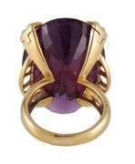 Vintage Cartier Oval Amethyst and Opal Cocktail Ring in 18K