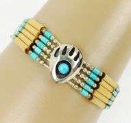 Sterling Designer Bear Claw Bracelet & Earrings