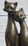 Two Cat Bronze Figurine