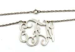 Set of 925 sterling silver Initial cuff bangle and necklace