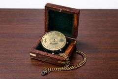 Brass Pocket Navigation Calendar Compass with Chain