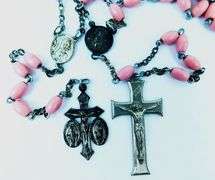 2 Vintage Italian Pink Rosaries