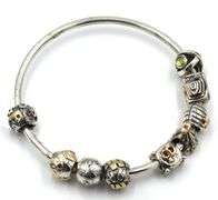 Pandora charm bangle bracelet with 8 charms