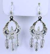 Carolyn Pollack Sterling Thunderbird & Feather Earrings