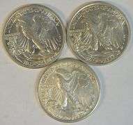 BU 1942, 1943 and AU 1943-S Walking Liberty Half Dollar
