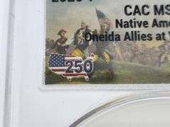 2026-P Oneida Allies At Valley Forge Dollar, CAC MS63 "America 250"
