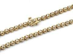 10kt Yellow gold 3.85ctw diamond tennis necklace