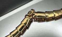 18K GOLD SERPENTI VIPER INSPIRED NECKLACE EARRINGS SET SWAROVSKI