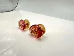 14 Kt Yellow Gold Plate 16 Ctw Simulated Alexandrite Color Change Earrings