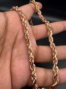 14K Rose Gold Rope Chain of 48.8g