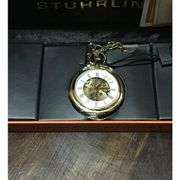 23K Gold-Plated Men's Skeleton Pocket Watch